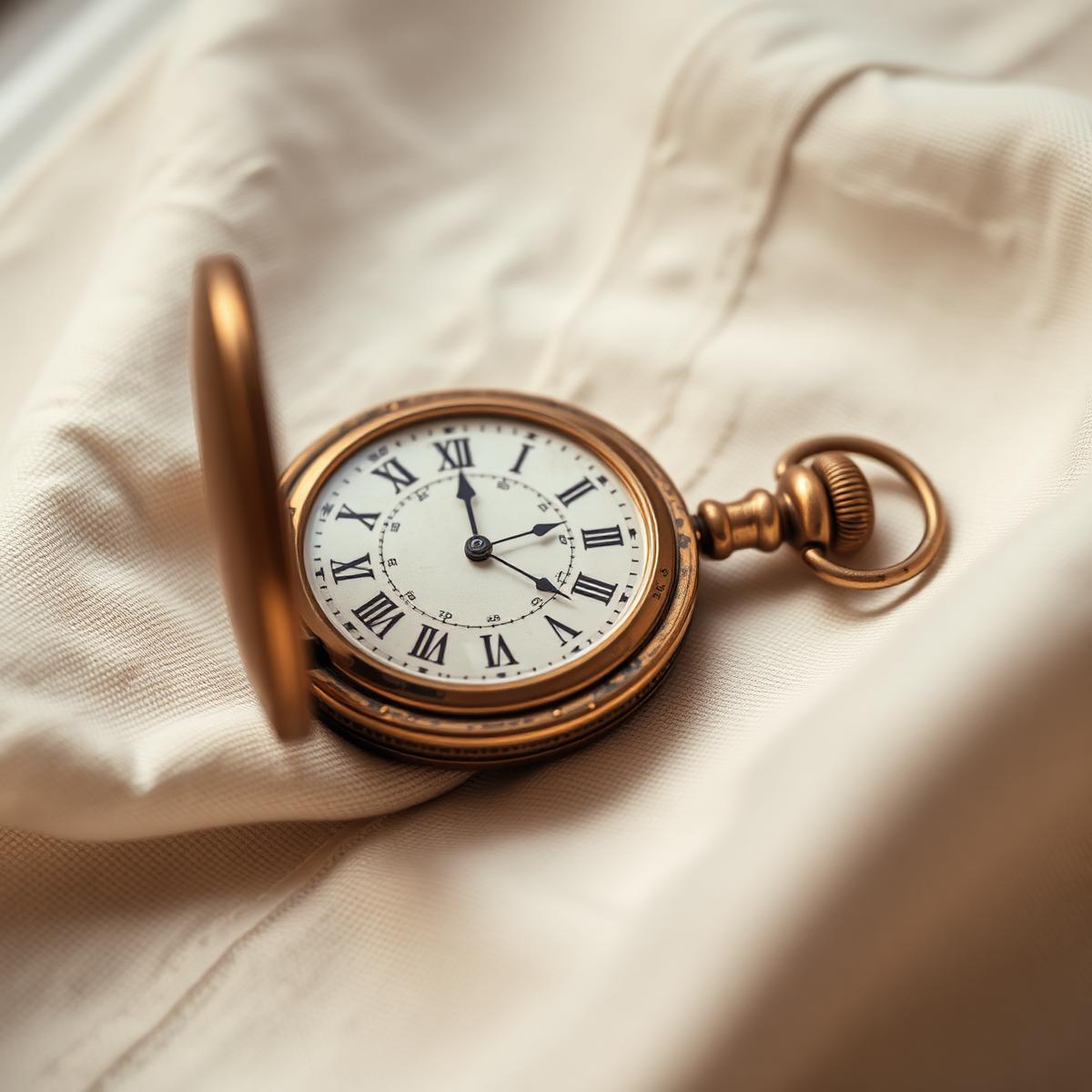 Gilt Brass Open-Face Pocket Watch